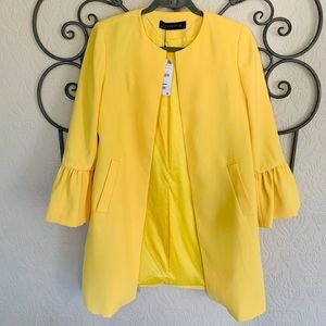 Yellow Zara Blazer with Flared Sleeves